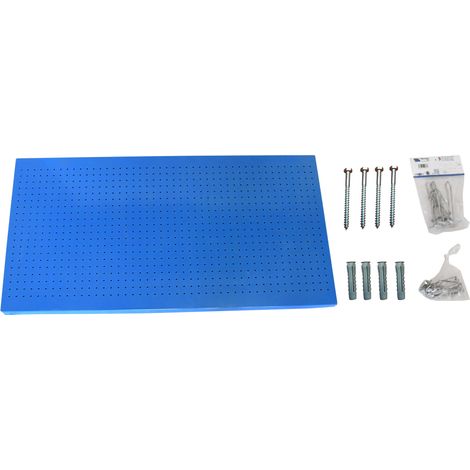 SimonRack Panneau Mural Perforé Porte-Outils avec 17 Crochets – 400x1200x35 mm – Acier Blu – Simonwork
