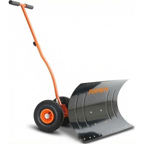 Pelle à neige sur roues FUXTEC FX-SS740, hauteur réglable – Déneigement confortable, pelle à neige ergonomique, lame de 75 cm de largeur de travail – hauteur de 42 cm, compacte et pliable.