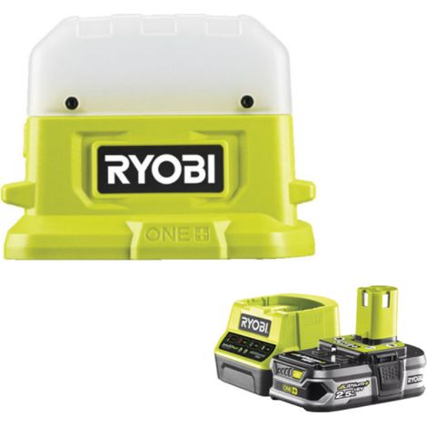 Confezione RYOBI Lanterna LED 18V OnePlus 500 Lumen RLC18-0 - 1 Batteria 2,5Ah - 1 Caricatore rapido RC18120-125
