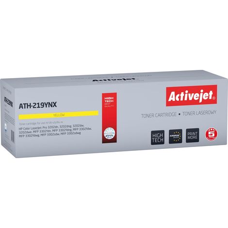 Toner Activejet ATH-219YNX pour imprimante HP. Compatible HP 219X et W2192X  qualité supérieure  2 500 pages  jaune. Avec puce.