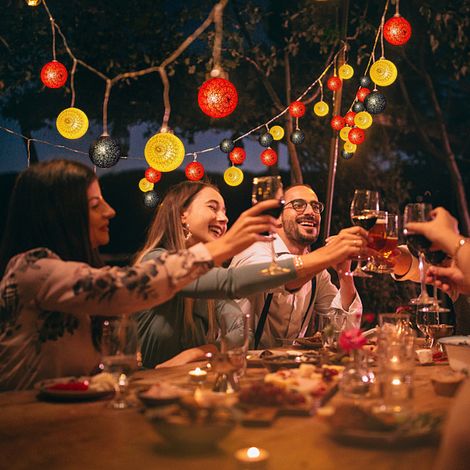 Lot de 1 guirlande lumineuse LED rouge blanc bleu pour jardin, boules festives, 3 mètres, 20 lumières, blanc chaud, pile (1/4)