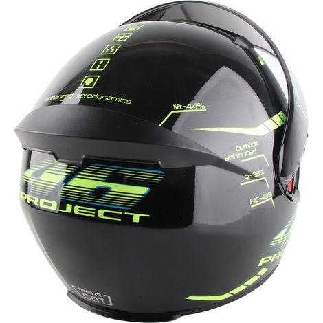 Casque de moto intégral de course noir, taille M (tour de tête 55-58 cm), avec Bluetooth, appels mains libres et bandes réfléchissantes nocturnes. (1/5)