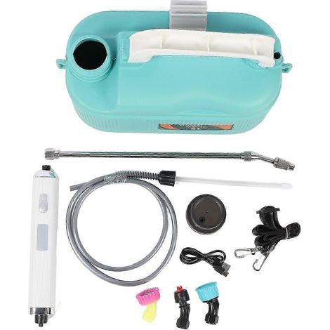 Pulvérisateur de jardin électrique 3,7 V 5 L 2000 mAh anti-fuite, alimenté par batterie, avec lance télescopique pour l'arrosage des plantes, alcool vert (1/5)
