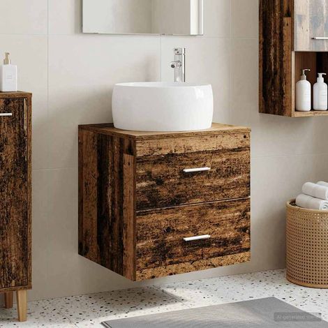 Vanidad con Lavabo de Pared Madera envejecida