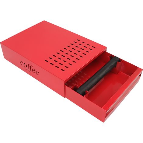 Kaffeesatzbehälter mit Schublade, Edelstahl, verdickt, für Haushaltswaren, Geschäft, Rot (1/5)