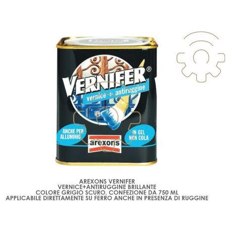 Peinture Vernifer + antirouille couleur vive gris foncA 750 ml application directe peinture antirouille antirouille A mail