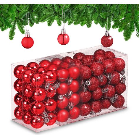 Christmas Tree Baubles Set, 96 Plastic Ornaments (1/5)