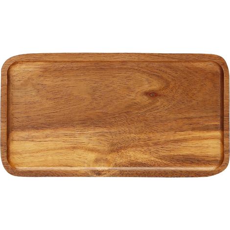 Serving Tray, Rectangular Wooden Flat Base Plate, Fruit Plate, Saucer, Tea Tray, Small Dessert Plate (1/5)