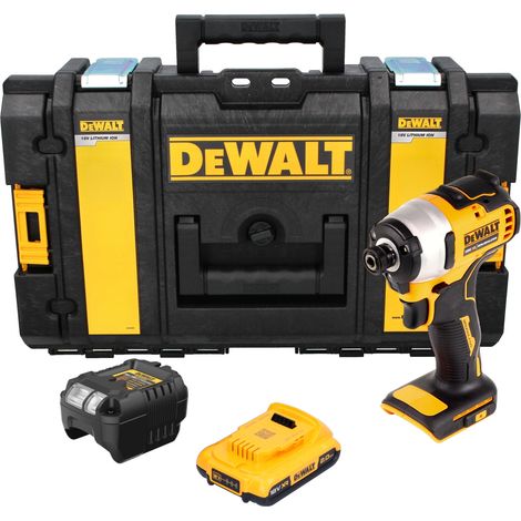 Atornillador de impacto a batería DeWalt DCF 809 D1 de 18 V, 1/4", sin escobillas + 1 batería de 2,0 Ah + cargador + maletín Tough Box (1/5)
