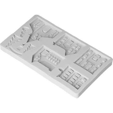 Moule en silicone, sapin de Noël gris, moule à gâteau château, moule à gâteau chalet, moule à décoration en fondant (1/5)