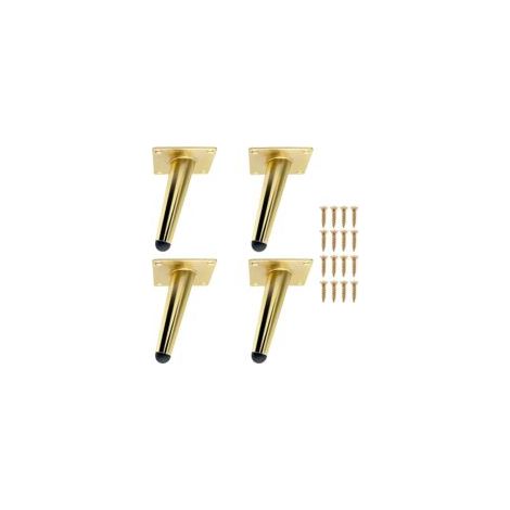 Set di 4 gambe per mobili da 12 cm, gambe angolate in metallo dorato per tavolo, gambe resistenti per tavolo, gambe per divano per sostituire o regolare l'altezza di comodini, divani, supporti per TV, (1/4)