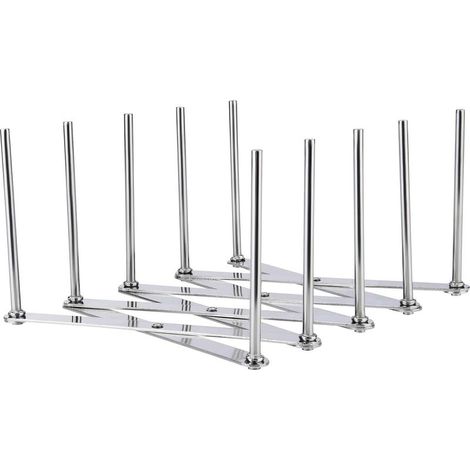 Support de couvercles, porte-assiettes, porte-côtes, en acier inoxydable, support pour couvercle et assiette, support de couvercle réglable avec 4 niches réglables (1/5)