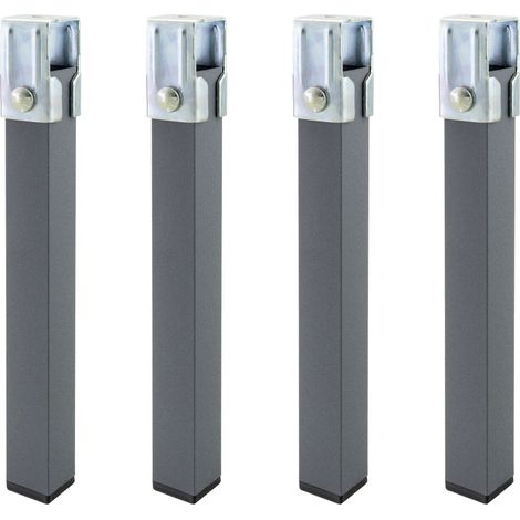 Wolfpack – Jeu de pieds de sommier carrés 30x30 mm – Hauteur 25 cm – Lot de 4 unités – Pour sommiers de 30 mm