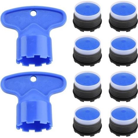 M18,5 5-teiliges Wasserhahn-Luftsprudler-Set inklusive Ausbauschlüssel und Werkzeug für den Austausch von Wasserfiltern in Bad und Küche sowie für wassersparende Armaturen (M18,5×8)