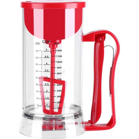 Distributeur Électrique À Pâte - 1200 mL - Fonction Mixage Et Distribution Automatique - Pour Crêpes Gaufres Muffins - 1 Pièce (1/5)