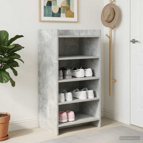 Armoire à chaussures avec rangement en bois d’ingénierie gris béton 48 x 36 x 92 cm - PANGIVO (1/5)