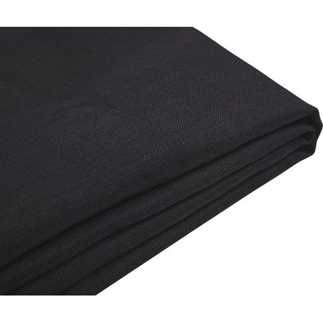 Housse pour Cadre de Lit Double 120 x 200 cm Amovible Tissu Noir Fitou