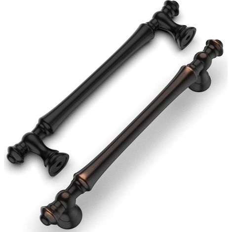 4 Möbelgriffe aus Zinklegierung, Schrankgriffe, Schubladengriffe, 128 mm Lochabstand, Bronze