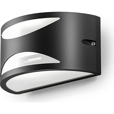 Applique esterno gea led nami ges1041 led ip54 e27 lampada parete biemissione moderna