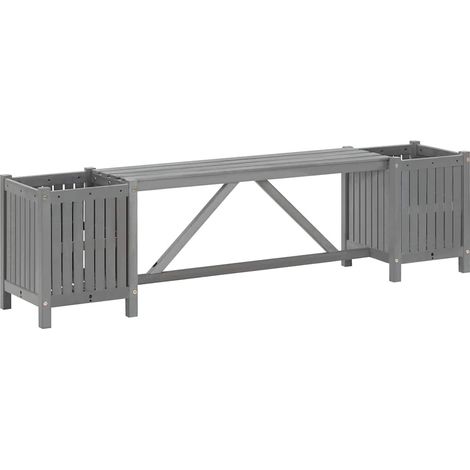 Maison Exclusive - Gartenbank mit 2 Pflanzkübeln 150 cm Massivhol