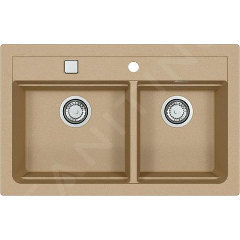 Alveus Atrox - Évier en granit 790x500 mm, avec commande de vidage, beige 1132000 (1/5)