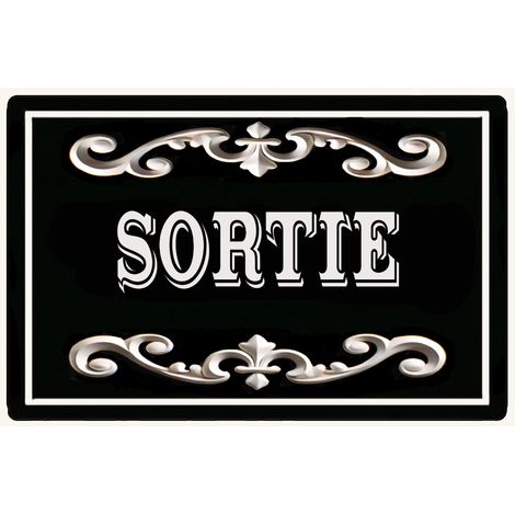 Plaque métal Sortie  Plaque de porte décorative  15 x 10 cm (1/2)