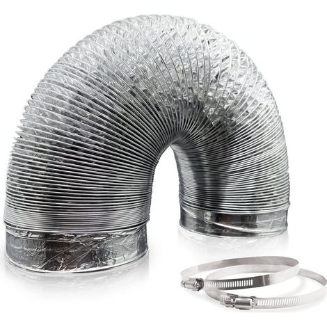 Tuyau ventilation en aluminium de 150 mm pour hotte aspirante, ventilateur tubulair(5 mètres de longueur) (1/3)