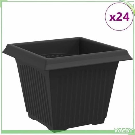 Pot de fleurs carré - FAFEICY - 42020352 - Noir mat - 33x33x26 cm - Pack 24 (1/5)