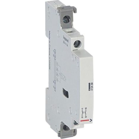 Auxiliaire de signalisation pour contacteur 2 modules 25A - 5A 250V - contact O+F - 0,5 module - LEGRAND