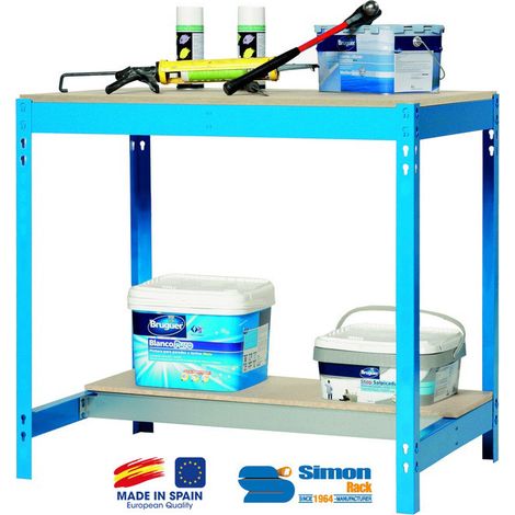 SimonRack - Werkbank 840x1200x750mm Belastung 600Kg - BT-0 BOX 1200 BLAU/HOLZ (1/3)