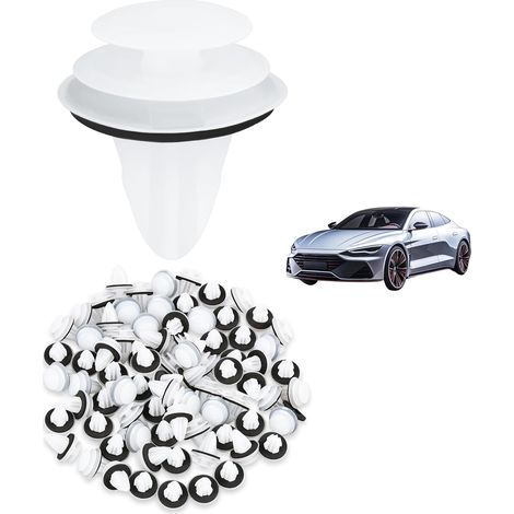 Kit Universel de Clips de Garniture de Porte, 80 Pièces de Clips de Fixation en Plastique pour Voitures, avec Joint d'Étanchéité en Éponge, Idéal pour E34, E36, E38, E39, E46, M3, M5, Z3, X5, Rivets (1/5)