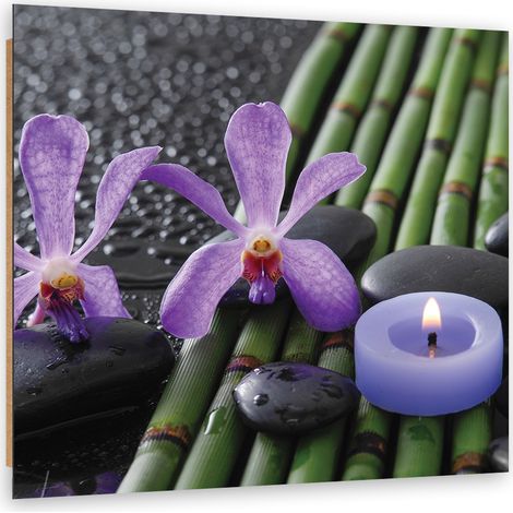 Quadro deco panel, Fiori di bamb๠Zen candela zen spa - 30x30 (1/5)