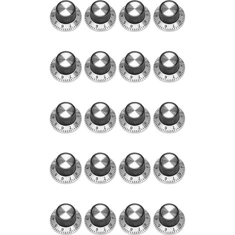 20 x Potentiomètre Bouton en métal avec 0-9 Plateau pour bouton d'arbre 6mm (1/5)