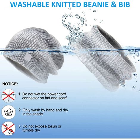 Ensemble Bonnet Écharpe Chauffant USB 2 Pièces, pour Ski Randonnée Vélo Hiver Hommes Femmes (1/5)