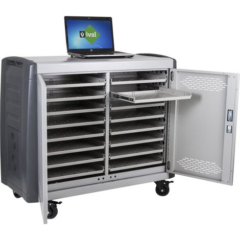 Laptopwagen - Safecart 16 PRO+ - Platzsparende Lagerung von 16 Laptops (1/5)