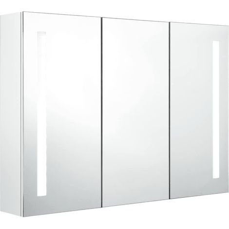 Maison Exclusive - LED-Spiegelschrank fürs Bad 89x14x62 cm Glänze
