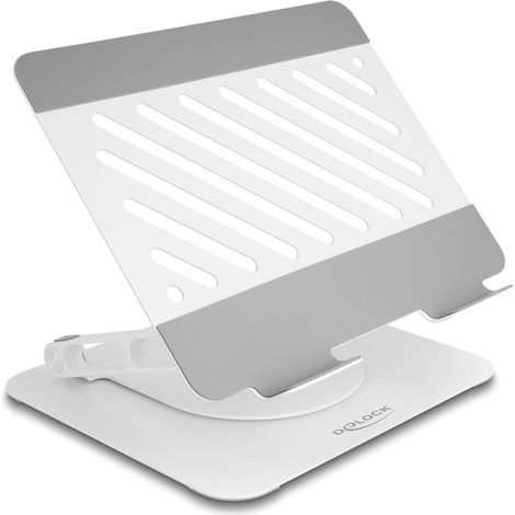 Soporte para Tablet y Portatil hasta 15 de aluminio ajustable - 360° giratorio - DELOCK (1/3)