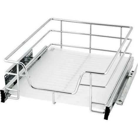 Panier Treillis Métallique Argenté Panier de Rangement avec Tiroirs Coulissants à Système pour Placard de 41cm (1/5)