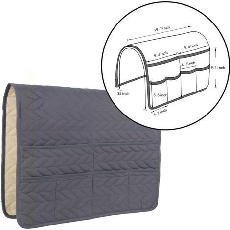 Sofa-Aufbewahrungstasche, rutschfeste Sofa-Aufbewahrungstasche mit 6 Taschen, bietet Platz für Fernbedienung, Handy, Bücher, Zeitschriften und Tablet. (1/3)