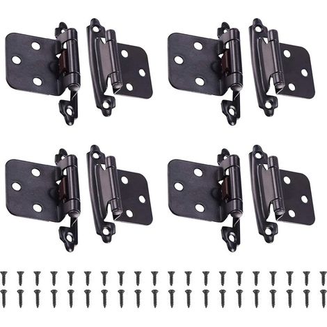 Juego de 8 bisagras de acero inoxidable, bisagra para puerta de armario con tornillos, bisagra de acero inoxidable para muebles, para bisagras de puertas, bisagras de armarios y bisagras de conexión. (1/5)