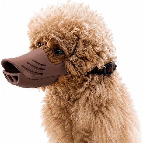 Muselière ajustable en silicone pour chien - Bec de canard respirant, anti-morsure, anti-aboiement, anti-fouinage pour chiens de petite à grande taille (S, M, L, XL) (1/5)