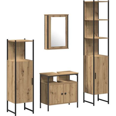 Maison Exclusive - Badezimmermöbel Set mit Regal 4 pcs Artisan-Ei