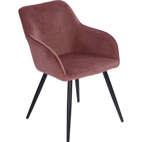 Sedia vintage GISELE in velluto rosa