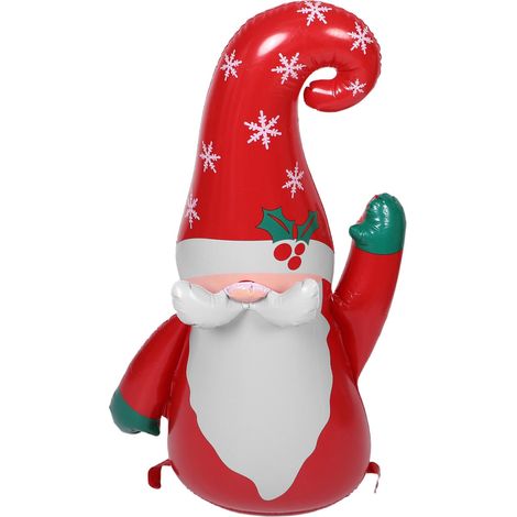 Père Noël Gonflable en PVC 120 CM Décoration de Noël Extérieure Résistante Ornement Festif pour Jardin et Pelouse Décorations (1/5)