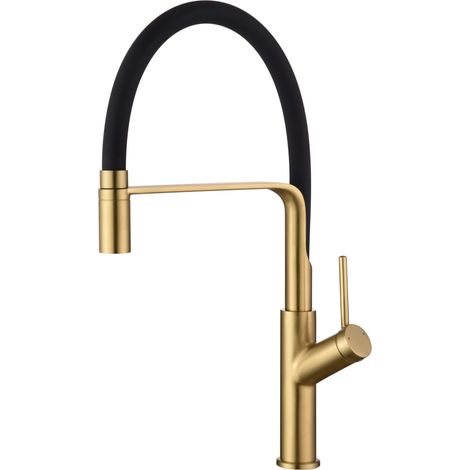 Robinet de cuisine monocommande  Modèle SENA  Couleur Or  Finition Or brossé  [ IMEX® ]