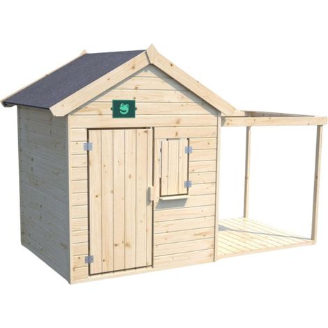 Cabane bois enfant avec pergola et comptoir EPICERIE