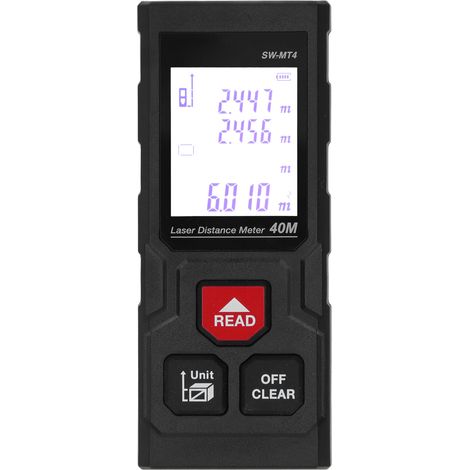 Télémètre laser portatif précision millimétrique 40m portée lumière rouge mesure de distance portable (1/5)