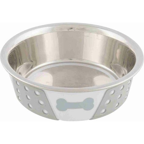 Ciotola per animali domestici Trixie Bianco Grigio Silicone Acciaio inossidabile 400 ml 0,4 l (1/2)