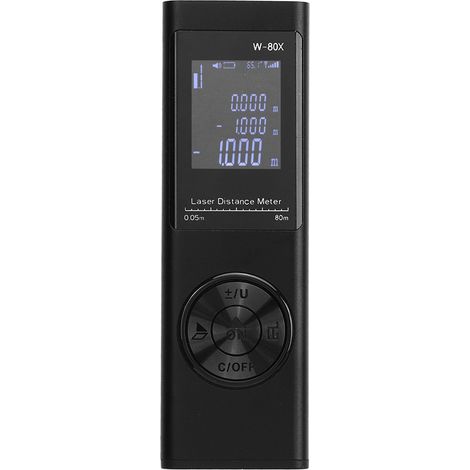 Télémètre Laser 80 mètres, Mini outil de mesure de poche Portable Rechargeable avec écran rétroéclairé noir