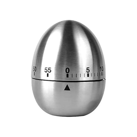 Horloge de cuisine mécanique Jayron, compte à rebours analogique de 60 minutes en acier inoxydable, horloge de cuisine à remontage manuel pour la pâtisserie, argent (1/5)